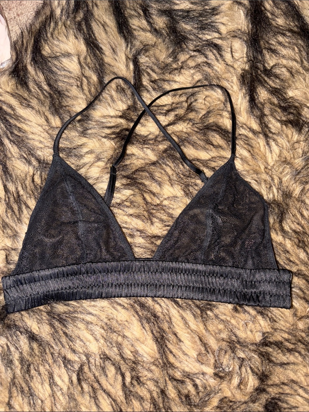 Victoria's Secret Sheer Black Triangle Bralette With Adjustable Straps Size S